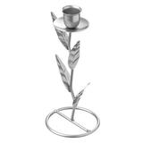 Подсвечник, Коллекция Идиллия, металл, 19*8,5*8,5, цвет серебро, арт. 1407-11  508-479