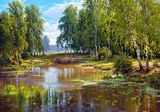 Репродукция картины Заросший пруд 100*60 см №2 БС29