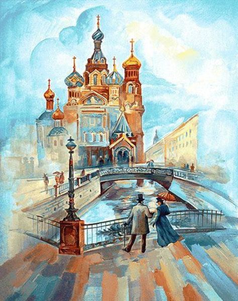 ГД Гобеленовое панно 50*70  Бульвар (у трех мостов) 1451-3h