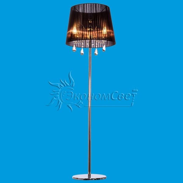 Торшер, 40W, Е14, 1 плафон, черный, 11103/3F CR WT BK, Китай