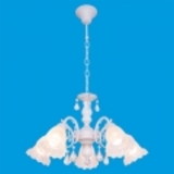 Люстра, 60W, Е14, стекло, 5 плафонов, прозрачный, 11114/5WT, ЭкономСвет, Китай