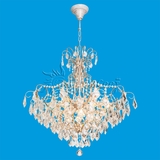 Люстра, 60W, Е14, стекло, 9 ламп, белый, золото, 11176/9WG WT, ЭкономСвет, Китай
