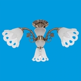 Люстра, 40W, Е27, стекло, 3 плафона, белый, 13607/3AB WT, ЭкономСвет, Китай