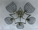 Люстра, 60W, Е27, металл/хрусталь, 5 плафонов, черный/прозрачный, 50226/5AB BK+CL, ЭкономСвет, Китай