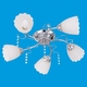 Люстра, 40W, Е27, стекло, 5 плафонов, белый, 53502/5CR WT, ЭкономСвет, Китай