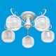 Люстра, 60W, Е14, стекло, 5 плафонов, белый, B11218/5WG, ЭкономСвет, Китай