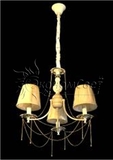 Люстра, 60W, Е14, текстиль, 3 плафона, белый, B11219/3WG, ЭкономСвет, Китай