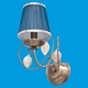 Бра, 40W, Е14, текстиль, 1 плафон, голубой, B11279/1wAB BL , ЭкономСвет, Китай
