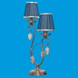 Светильник настольный, 40W, Е14, текстиль, 2 плафона, голубой, B11279/2Т AB BL, ЭкономСвет, Китай