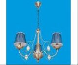 Люстра, 40W, Е14, текстиль, 3 плафона, голубой, 11279/3AB BL, ЭкономСвет, Китай