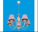 Люстра, 40W, Е14, текстиль, 5 плафонов, розовый, B11280/5 SV+ BR PK, ЭкономСвет, Китай