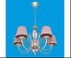 Люстра, 40W, Е14, текстиль, 5 плафонов, розовый, B11280/5 SV+ BR PK, ЭкономСвет, Китай