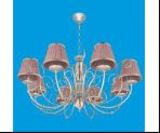 Люстра, 40W, Е14, текстиль, 8 плафонов, розовый, B11280/8 SV+ BR PK, ЭкономСвет, Китай