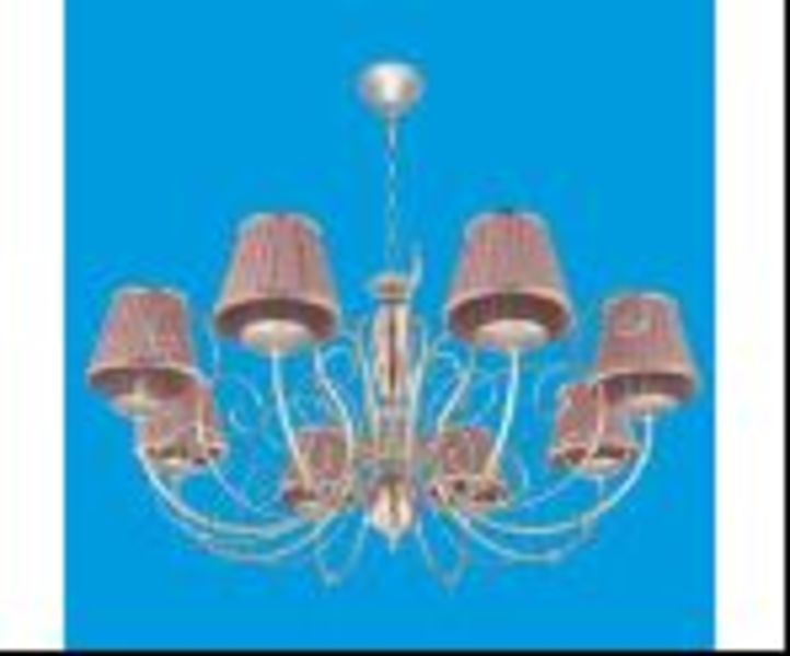 Люстра, 40W, Е14, текстиль, 8 плафонов, розовый, B11280/8 SV+ BR PK, ЭкономСвет, Китай