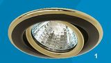 Светильник точечный, 50W, GU 5.3, встраиваемый, поворотный, черный никель, золото, 113АА, Акцент, Китай