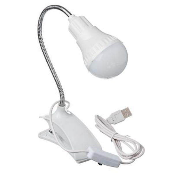 Фонарь-лампа на прищепке с выключателем 6 LED,пит. USB,198-064
