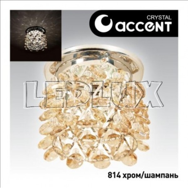 Светильник Акцент Crystal 814 хром/шампань встр. круглый