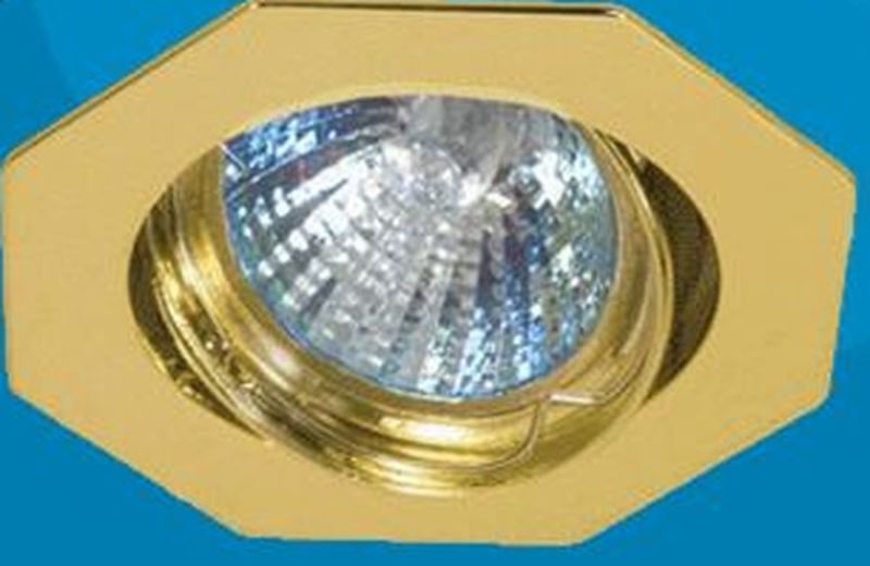 Светильник Акцент WL-165 1х50W GU 5.3 золото встр.8-гранный