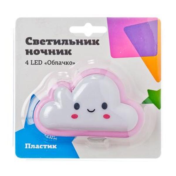 Светильник-ночник в розетку с выкл. 4LED 9*6,5*7,5 Облачко 417-029