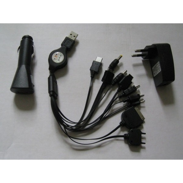 USB кабель д/зарядки телефонов универсальный, 10 в 1, 24см. 916-005