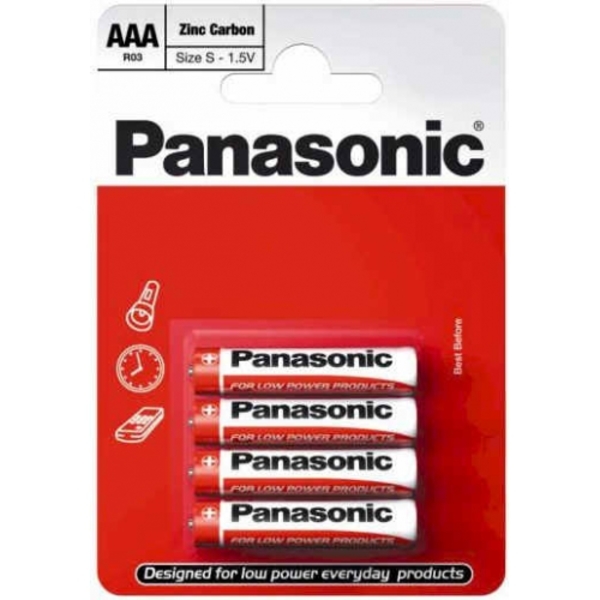 Батарейка солевая PANASONIC R03 (ААА) Zinc Carbon 1,5В бл/4