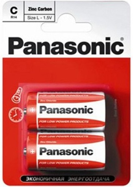 Батарейка солевая PANASONIC R14(C) Zinc Carbon 1,5В бл/2