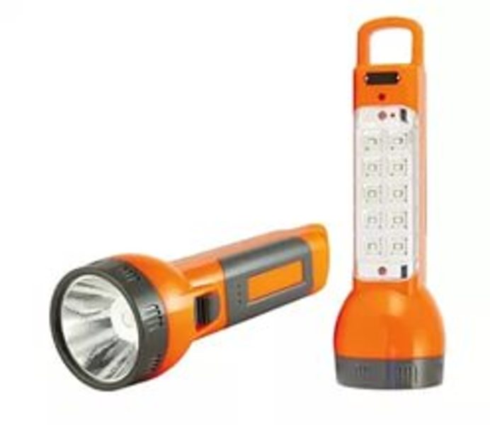 Фонарь Красная цена 110 аккумул. 2 режима (1W/10SMD) встр. вилка д/прямой зарядки от 220В