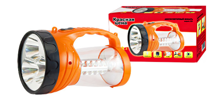 Фонарь Красная цена 324 Светлячок 3LED 1W+ кемпинг 24SMD