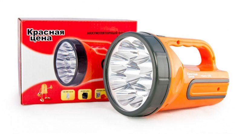 Фонарь Красная цена 5388, 9 LED,2 режима