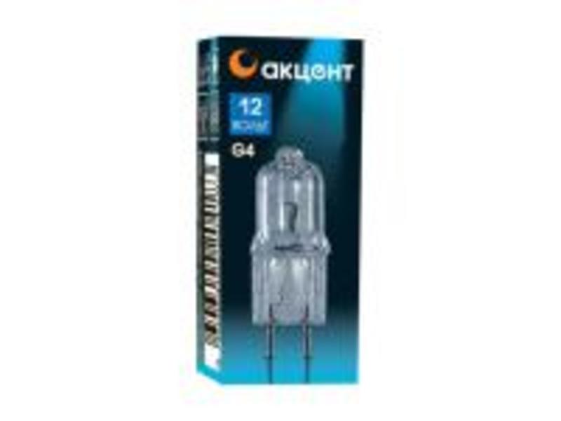 Лампа галоген. АКЦЕНТ JC 12В 20W G4 капсульная прозрачная 