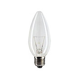 Лампа накаливания PHILIPS В35 230V 60W E27свеча прозр.(clear)