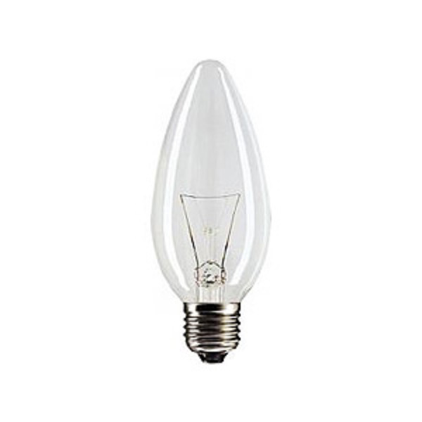 Лампа накаливания PHILIPS В35 230V 60W E27свеча прозр.(clear)