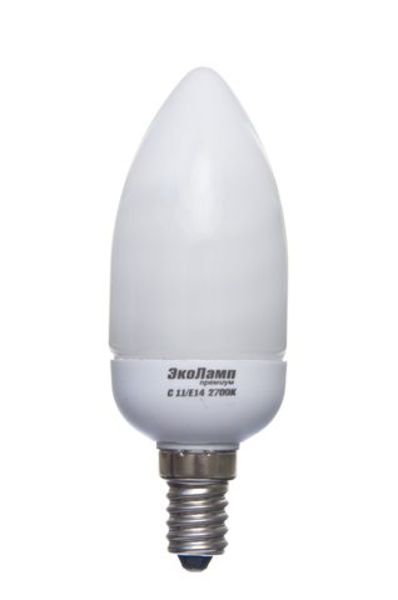 Лампа Эколамп Свеча С11/Е14 Premium 2700k