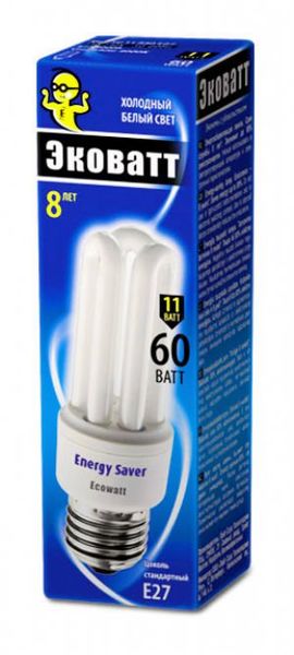 Лампа энергосбер. ECOWATT Mini 3U 11W 840 E27 35*112мм