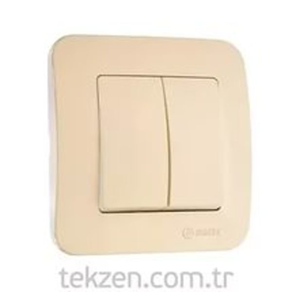 Выключатель MAKEL Lillium Natural Kare с/у 2-кл. кремовый, 250В 10А (32.010.003)