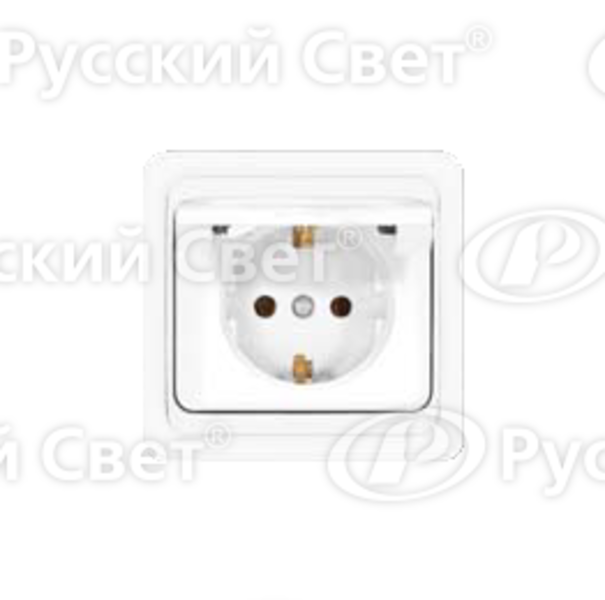 Розетка 1-м СП Валери 16А  с зазем.с крышк. бел. В0029