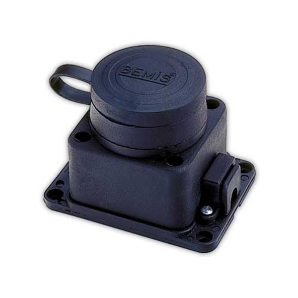 Розетка BEMIS ВК1-1402-2511/3511 о/у гнездо с з/к и крышкой каучук. 220В 16А черная