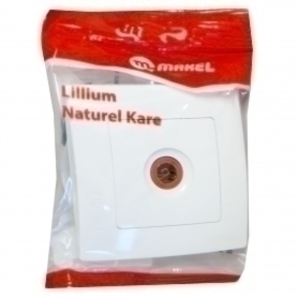 Розетка Makel Lilium Natural Kare с/у телевизионная проходная белая (32.001.007)