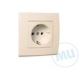 Розетка MAKEL Lillium Natural Kare с/у с з/к  кремовая, 250В 16А (32.010.028)