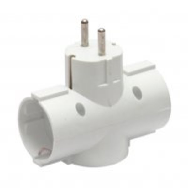 Сетевой тройник LUX Т3-E 250В 16А c з/к белый