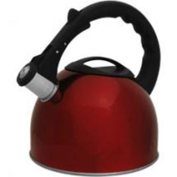 Чайник из нерж.стали MAL-042-R  2,5л (красный, свисток) 910090
