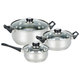 Набор посуды из 6-х предметов BAKS-SET-6 из нерж.стали (2 кастрюли+ковш ) 981055