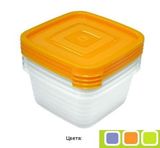 Контейнер для  продуктов (свч) "Унико" квадратный 0,45л набор 4шт С216 (18)