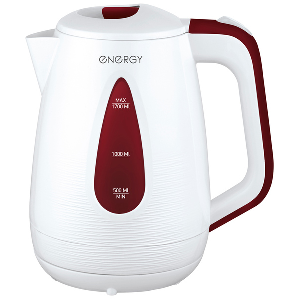 Чайник ENERGY E-214 (1,7л, диск) бело-бордовый 164092