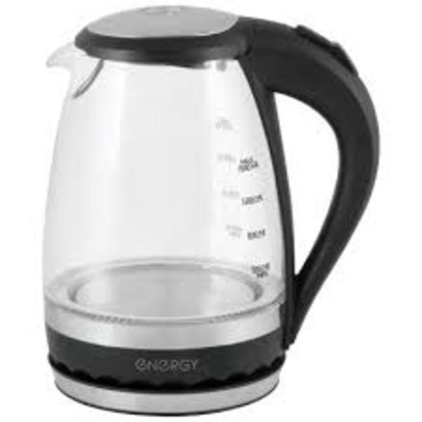 Чайник ENERGY E-279 (1,5л, диск) стеклянный, черный 164083