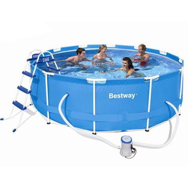 BESTWAY Бассейн каркасный круглый, 366*100см, 9150л,фильтр-насос арт.58148 в комплекте,56260 332-011