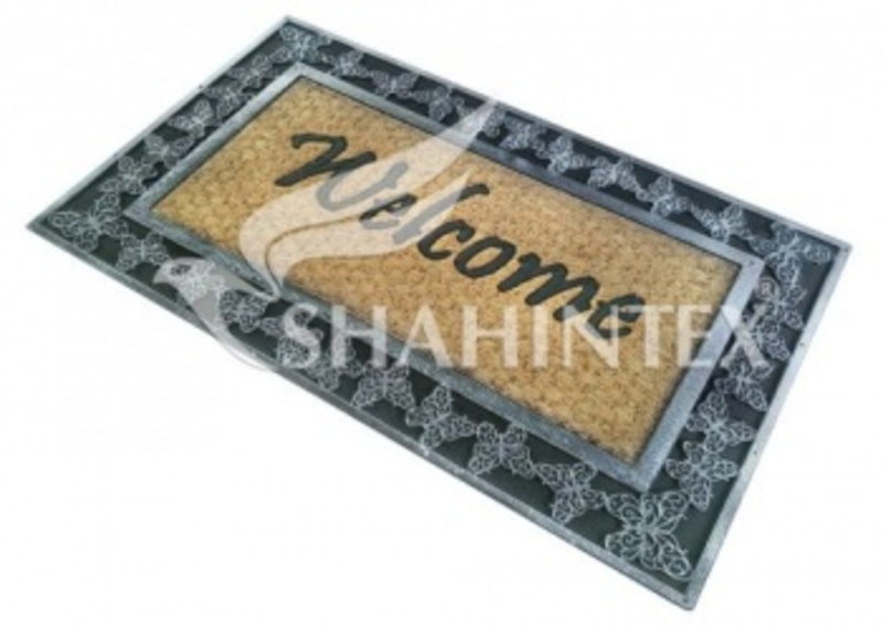 Коврик придверный резиновый с кокосом SH10 , 45*75см, серебро, Shahintex, Китай