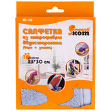 Салфетка из микрофибры M-10 двухсторон., 23*30 см, 310278, Рыжий кот, Китай