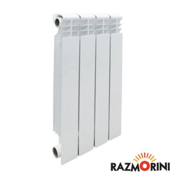 Радиатор Razmorini 500 биметал, 4 секции, 724Вт, Рр=3МПа, Тмакс=110 (320х563х80)