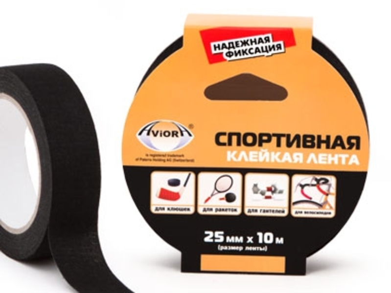 Лента спортивная клейкая 25мм*10м AVIORA 302-125